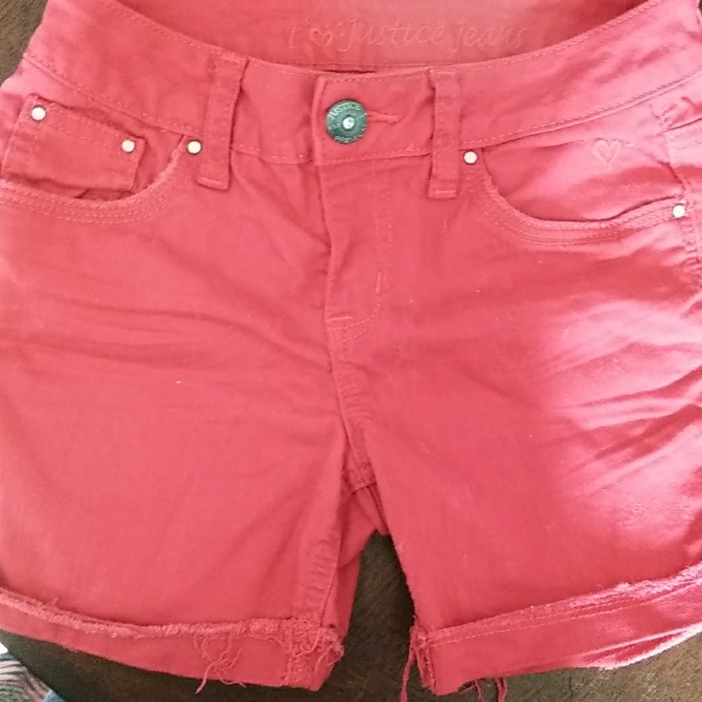 Red Justice jean shorts